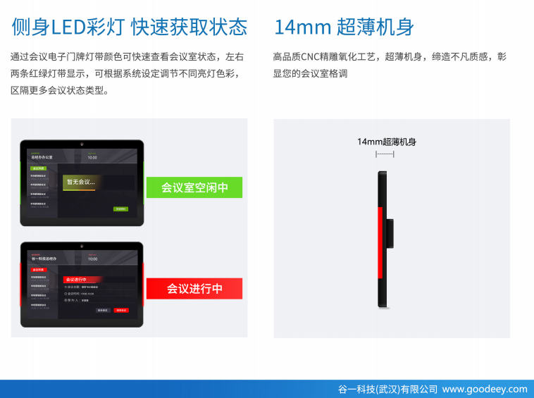GOODEEY谷一科技会议室电子门牌 核心优势解析